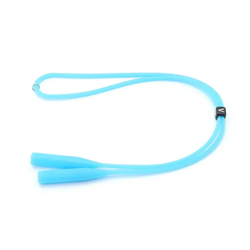 Adjustable Elastic Silicone Eyeglasses Straps Sunglasses Chain Sports Anti-Slip String Glasses Ropes Band Cord Holder Oasis Select light blue