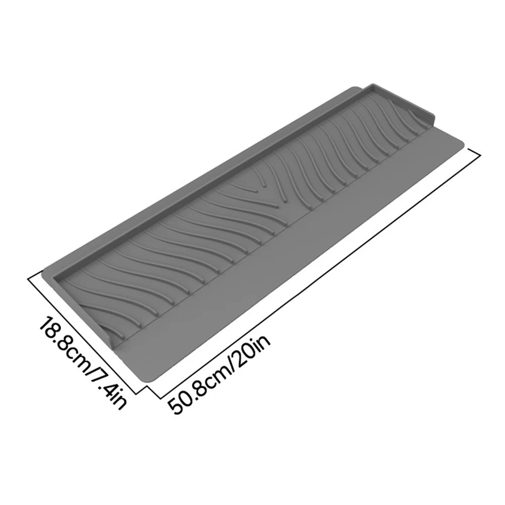 Durable Silicone Sink Splash Guard Sucker Can Be Cropped Sink Edge Protector Non-Slip Oil-Proof Drainage Mat Bathroom Oasis Select