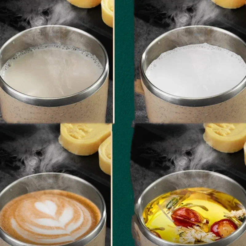 220ml Water Bottle Double Layer Anti-scalding 304 Stainless Steel Coffee Mug Milk Tea Drinks Water Cup with Handle Traveling Cup Oasis Select