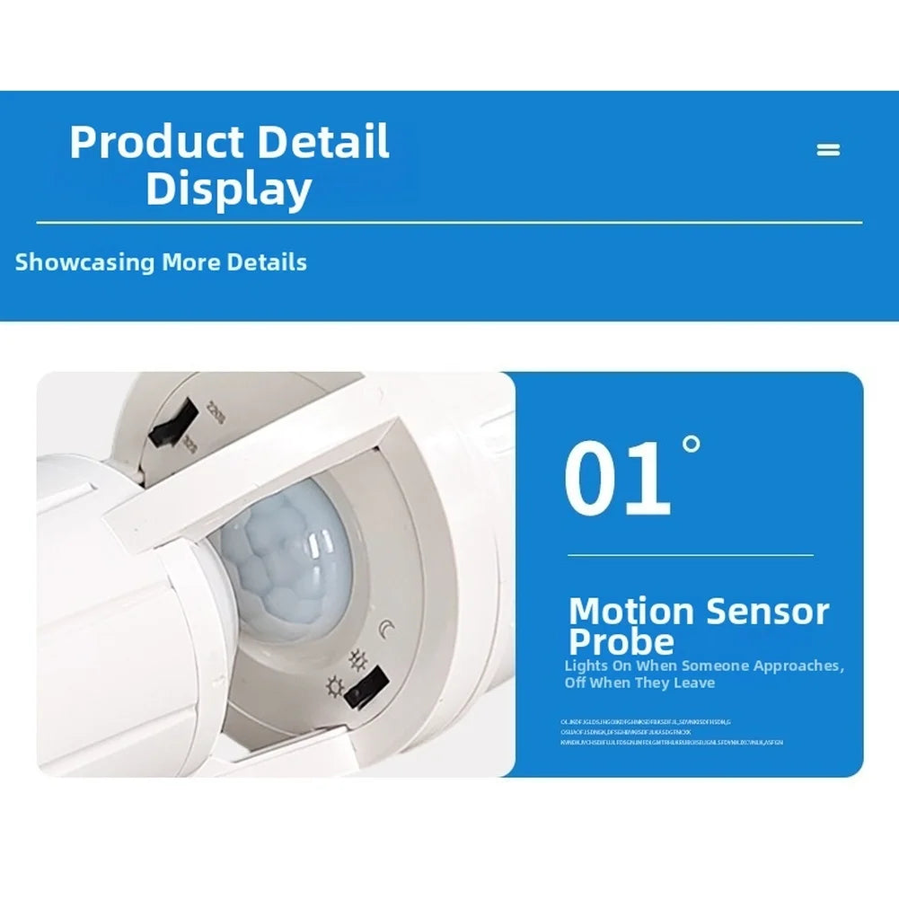 E27 Infrared Motion Sensor Lamp Holder Adjustable Delay Time 16-300s For LED Bulb Socket No Wiring Needed White ABS Oasis Select