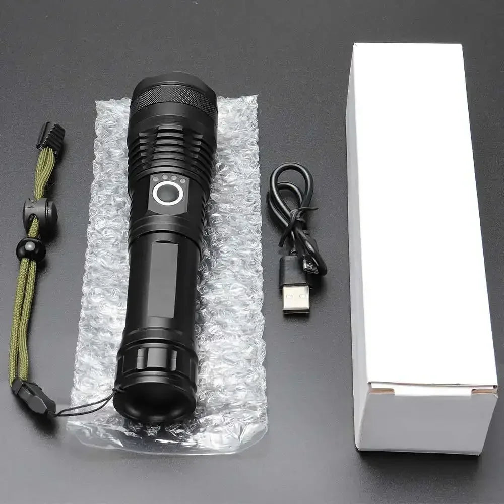 Rechargeable Long Range Tactical Torch Waterproof Outdoort Emergency Camping Lantern High Power LED Flashlight Oasis Select