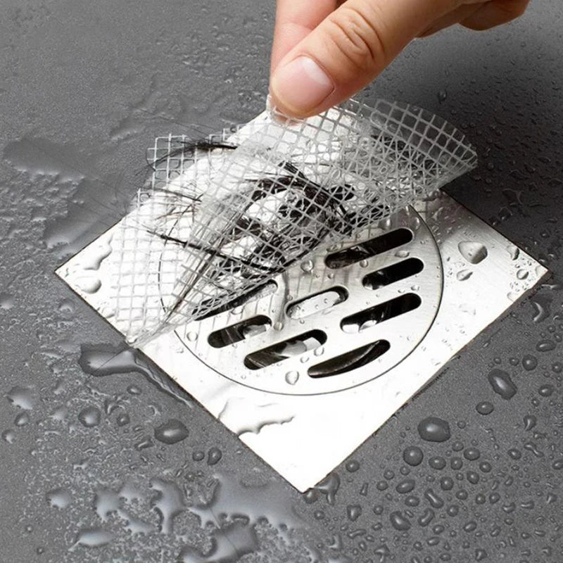 20PCS Disposable Mesh Shower Drain Hair Catcher Stickers Anti-Blocking Bathroom & Kitchen Hair Filter Net Drain Cover Pads Oasis Select