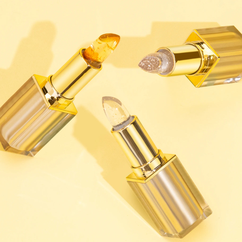 Hello Kiss PH Color-Changing Jelly Lip Balm | Gold Foil Lipstick