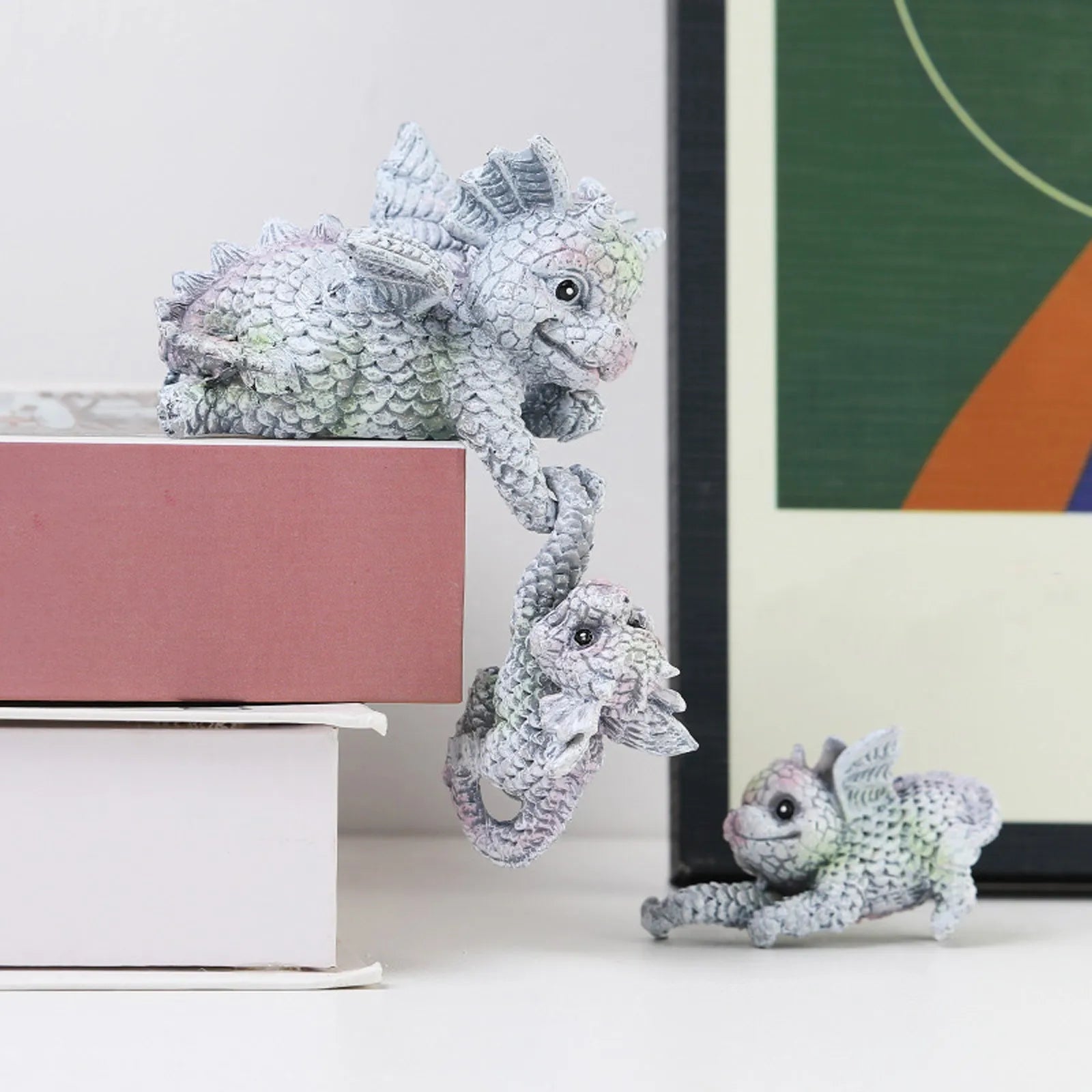 Hanging Mother & Child Climbing Dragon Resin Statue | Home Decor Decorative Figurine Oasis Select