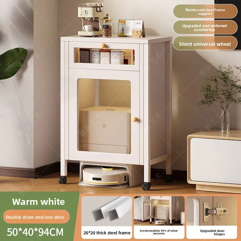 Household Goods Shelf Living Room TV Cabinet Next To Washing Machine Storage Shelf Simple Removable Side Cabinet Oasis Select Warm White-D