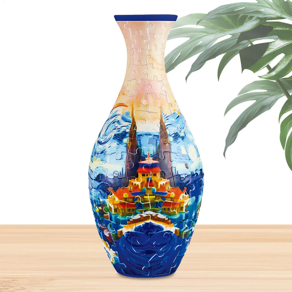 3D Vase Puzzle Puzzle Vase Jigsaw Puzzle Planter Flower Vase Puzzle Made By 160 Curved Puzzle For flower arranging decoration Oasis Select