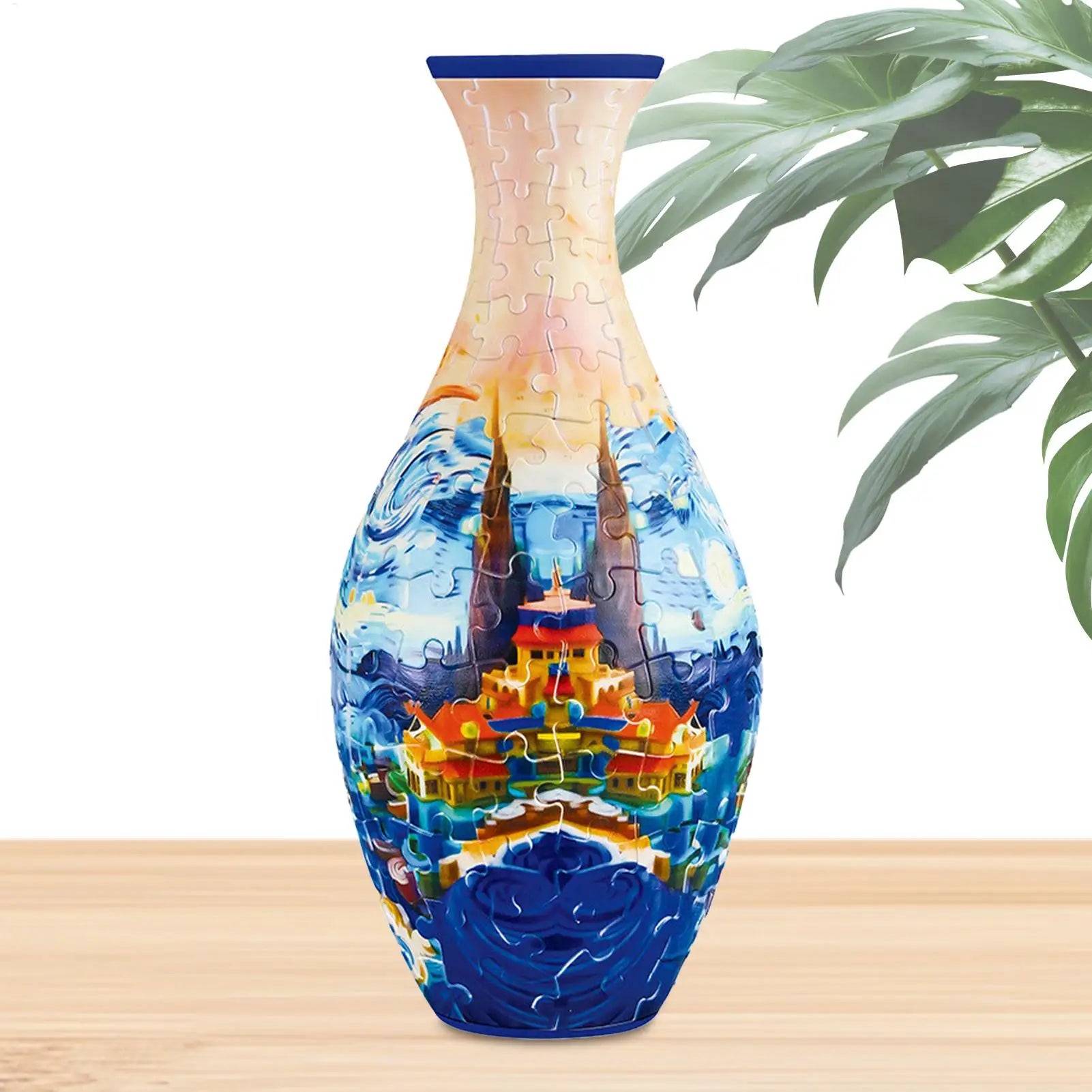 3D Vase Puzzle Puzzle Vase Jigsaw Puzzle Planter Flower Vase Puzzle Made By 160 Curved Puzzle For flower arranging decoration Oasis Select