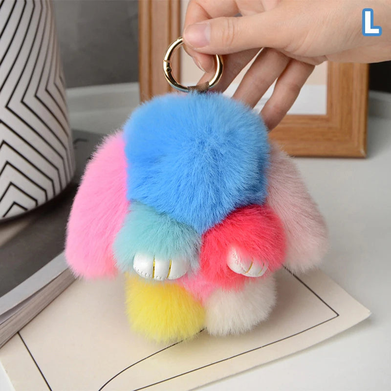 15cm Gifts Rabbit Fur Keychain Women Bag Car Key chain Pendant Decoration Jewelry Bags Hangings Accessories Oasis Select MR-11