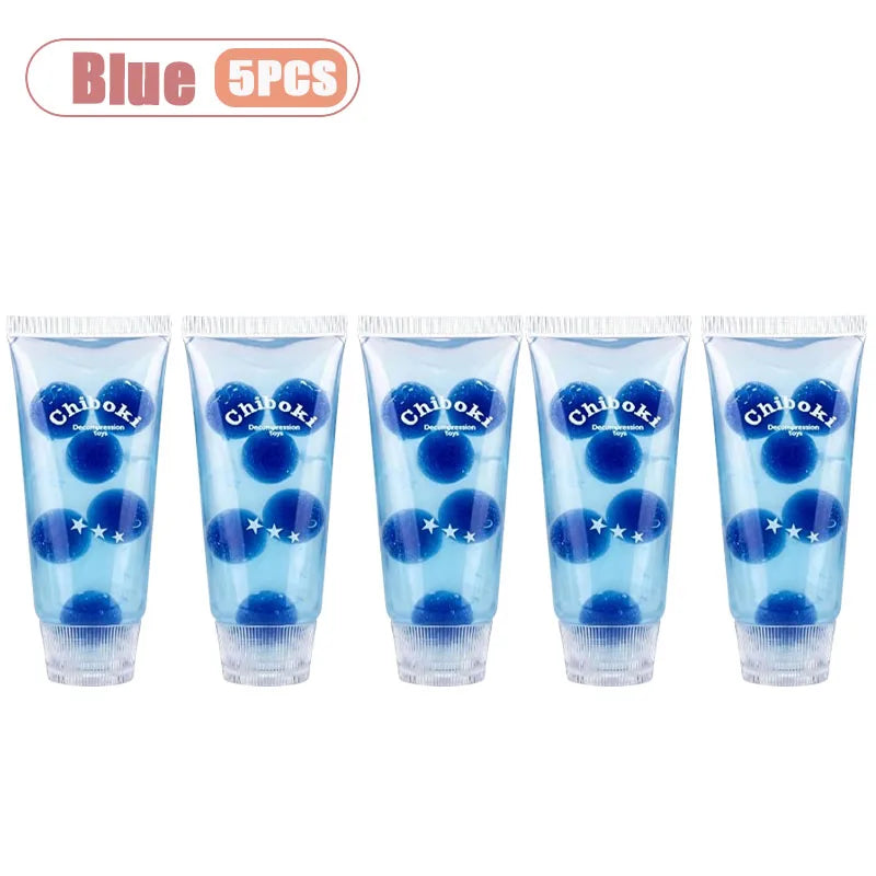 1-10PCS Toothpaste Tube Soft Gel Squishy Slow Rising Stress Relief for Adult Fidget Sensory Decompression Cute Pocket Gadget Oasis Select Blue-5PCS