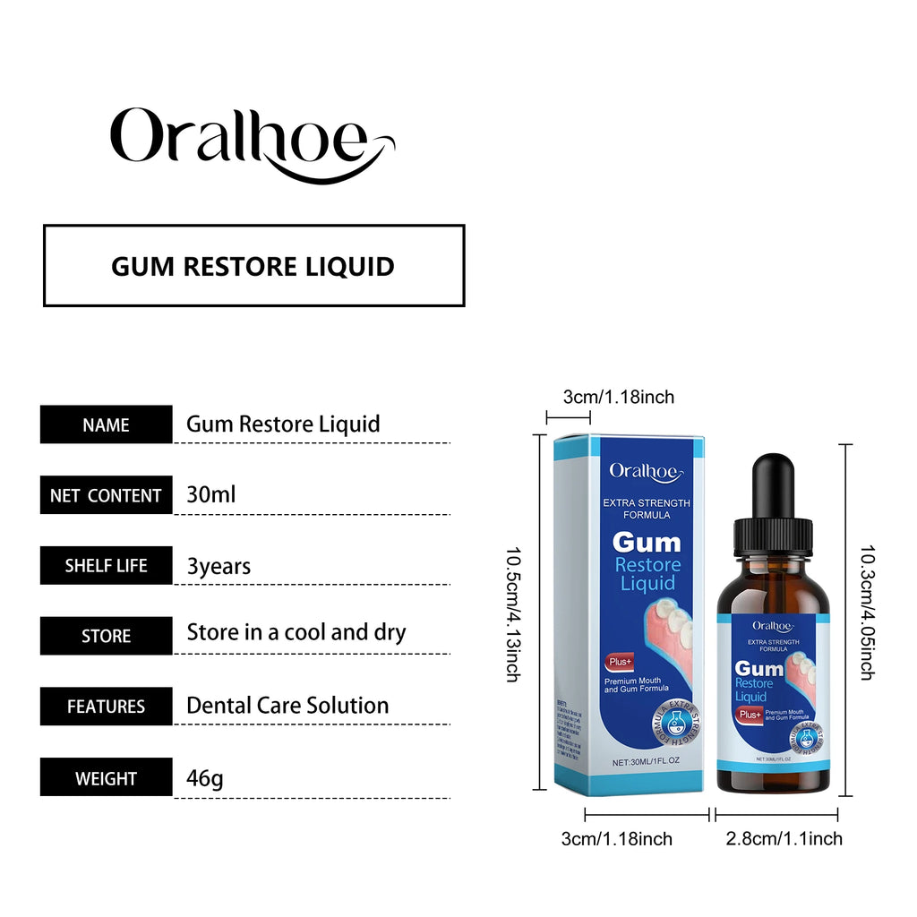 30ml Gum Repair Drops Relieve Receding Gum Promotes Natural Gum Tissue Health Repair Strong Teeth Strengthen Gums Dental Care Oasis Select