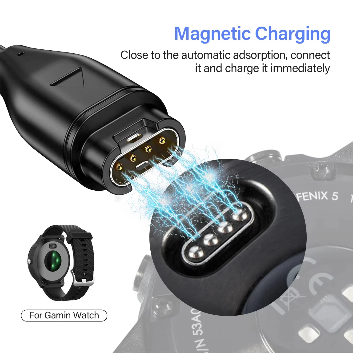 USB-C Charging Cable for Garmin Fenix 7 6 5, Forerunner & Vivoactive Smartwatch Charging Cable Oasis Select