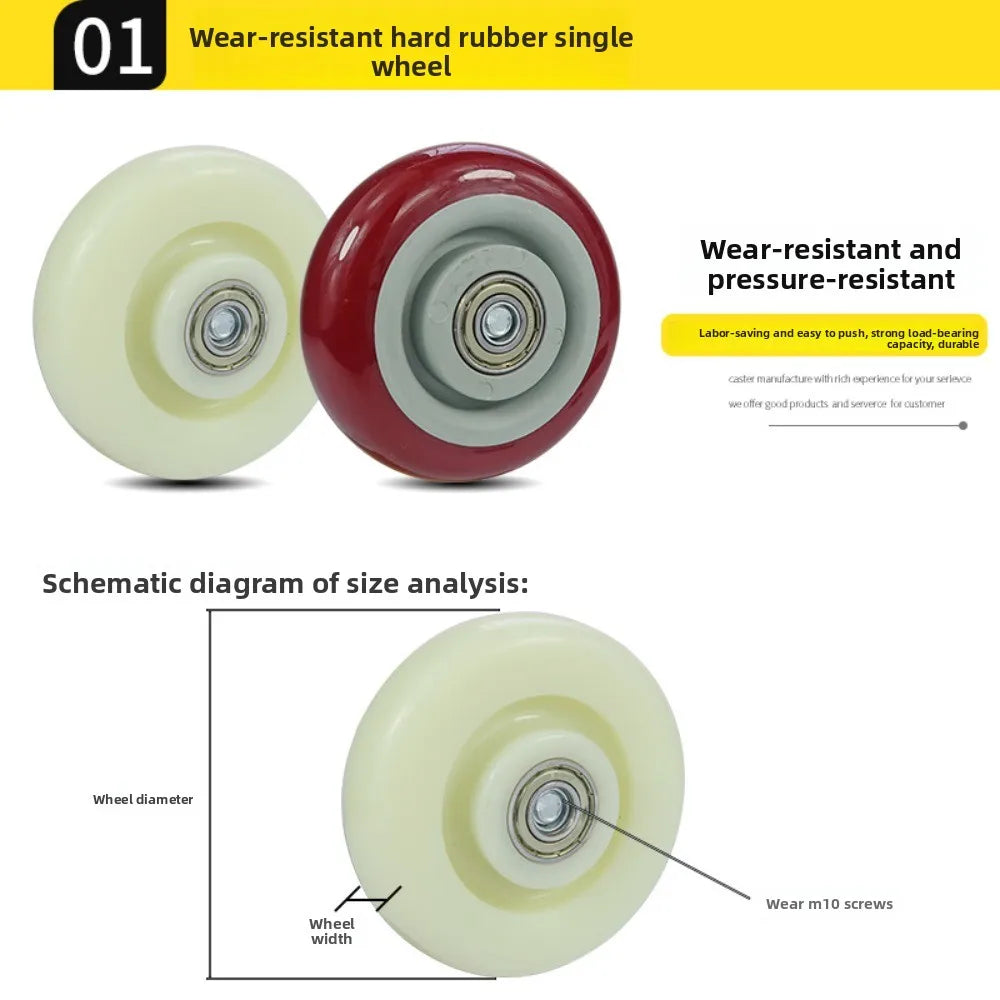 PU Replacement caster wheels with double bearings orange color high load capacity wear resistance furniture wheels Oasis Select