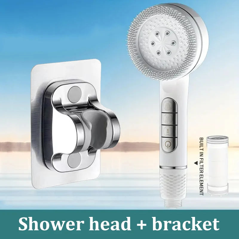 4-Speed Handheld Shower Head & Bracket Set | Rainfall Boost
