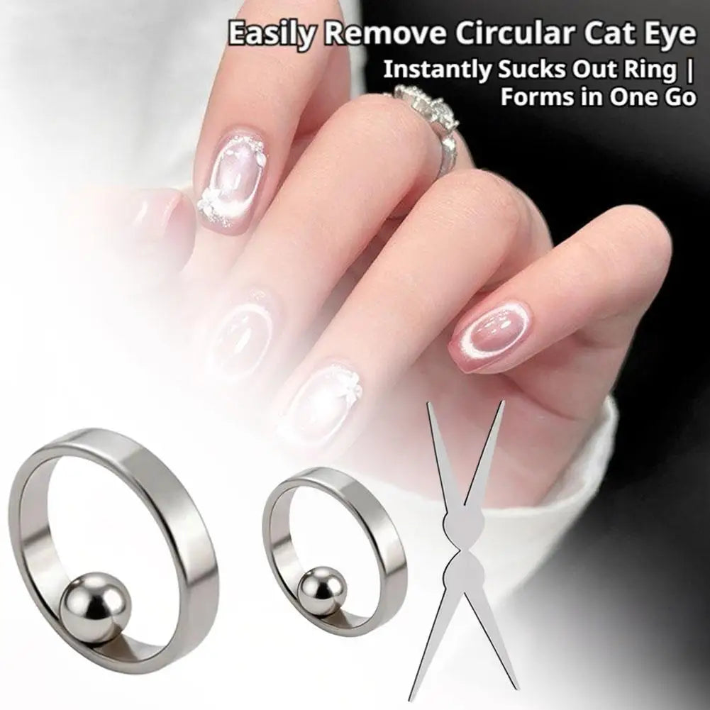 Cat Eye Nail Ring Magnet Hollow Vacuum Suction Hole Design Universal Magnetic Gel Nail Polish DIY Manicure Auxiliary Tool Oasis Select