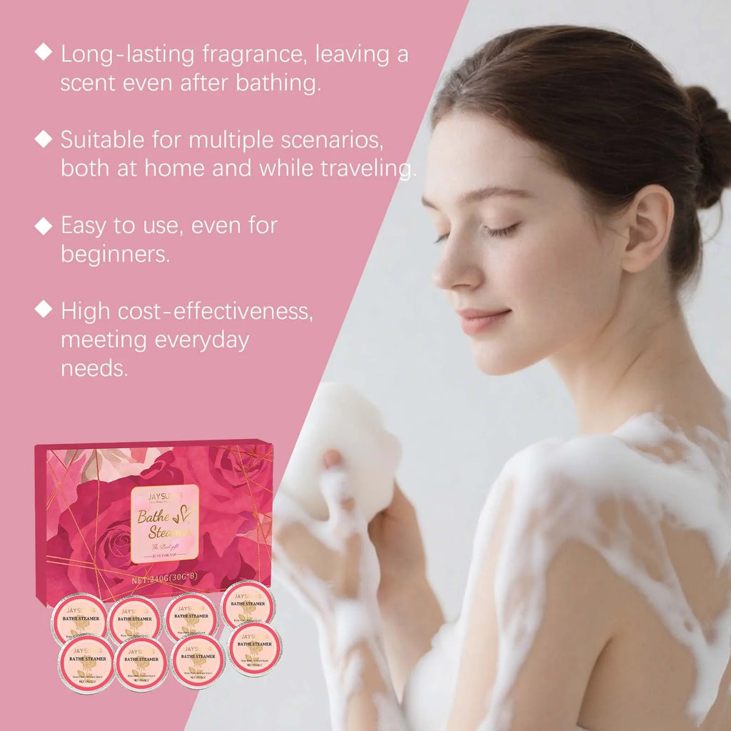 Jaysuing Rose Shower Tablets Clean Skin Relief Tiredness Romantic Aroma Create Relax Bath Experience Aromatherapy Bath Tablets Oasis Select