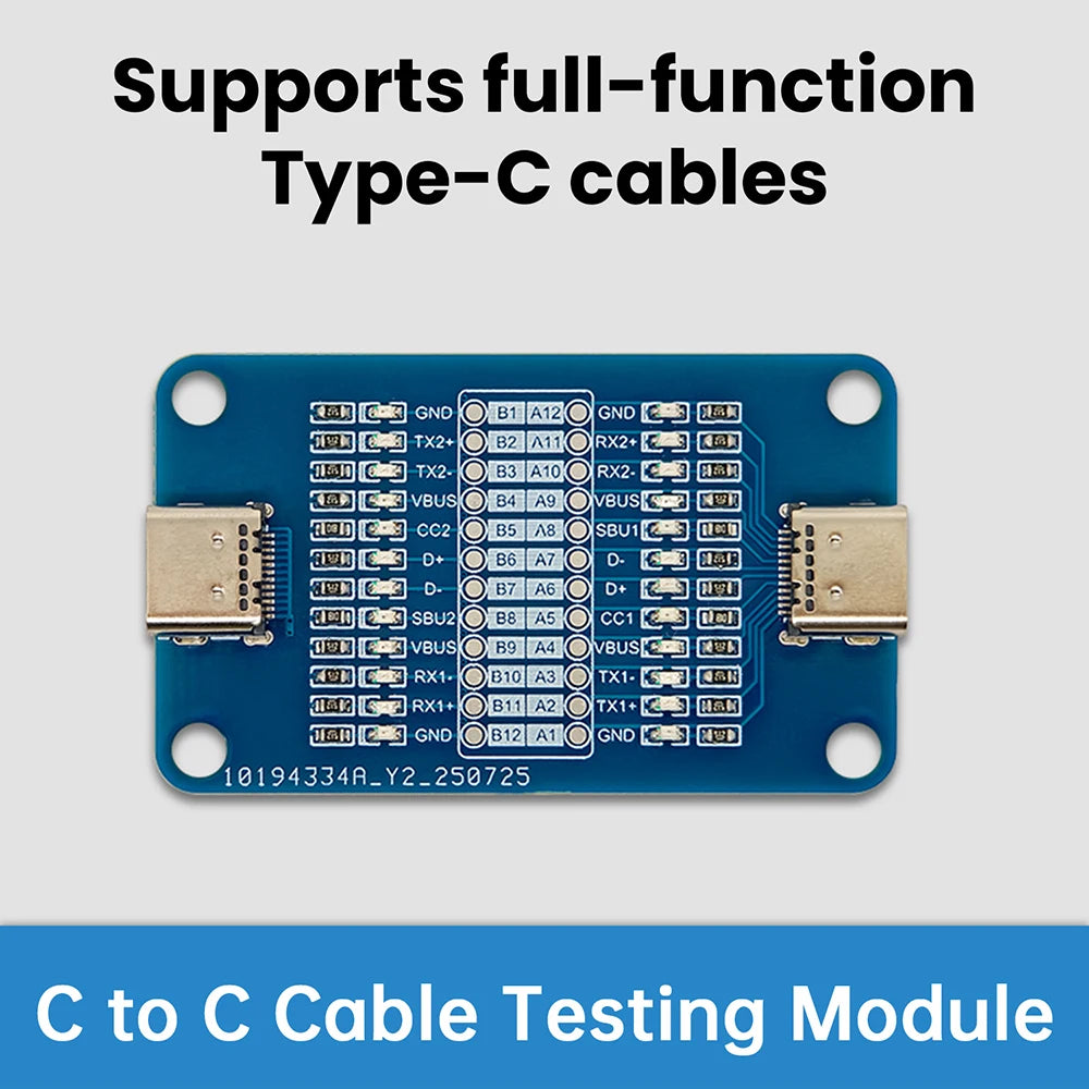 Dual-headed Type-C Fast Charging Cable Testing Module Type C to Type C Cable Testing Module Portable LED Indicator Cable Tester Oasis Select