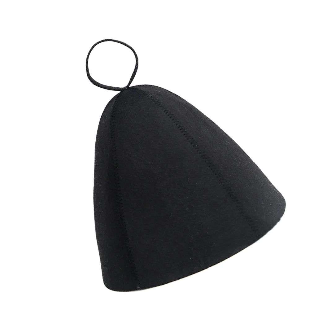 Thickened Felt Sauna Hat – Heat Protection Cap | One Size Sauna Hat Oasis Select black
