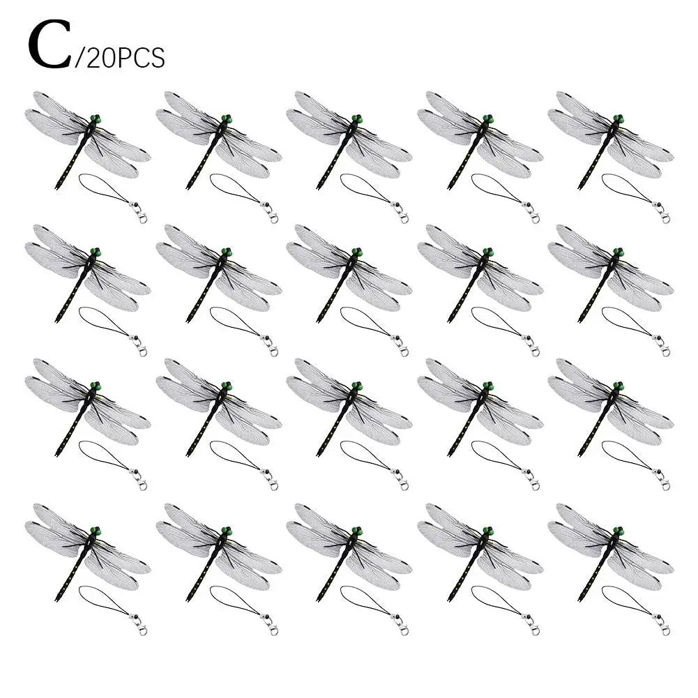 4-20pc Simulation Dragonfly Mosquito Repellent Mini Dragonfly Ornament Simulation Dragonfly Animal Model For Outdoor Garden Farm Oasis Select 20pcs M