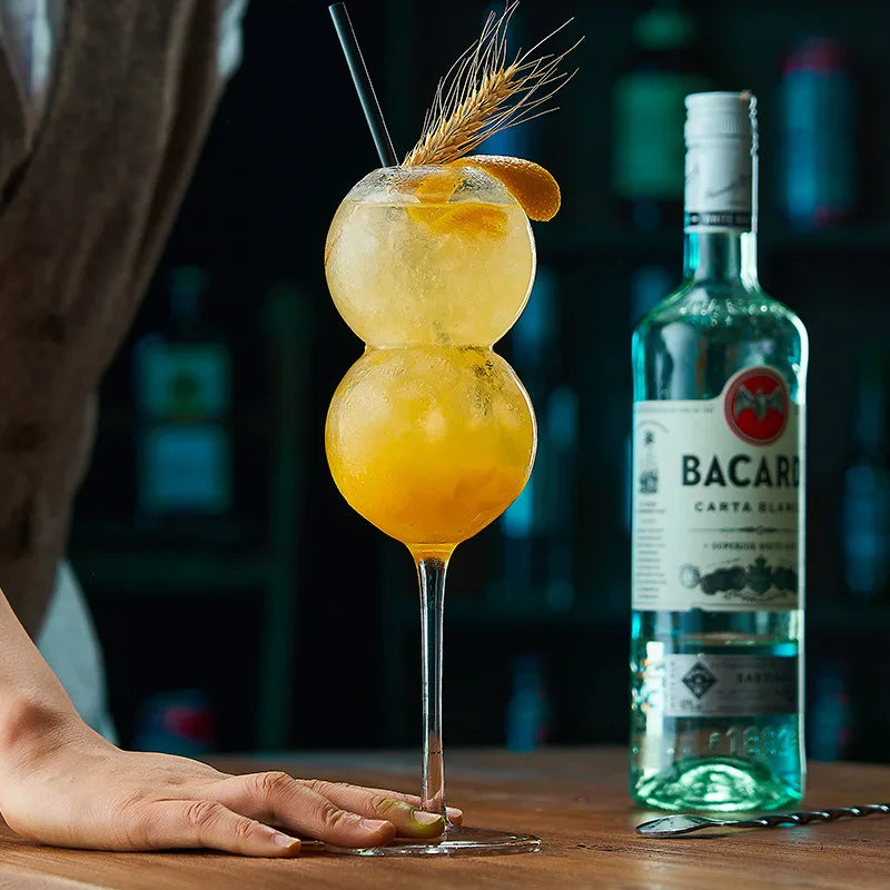 Mesoemia creative ins style bubble ball high borosilicate crystal glass tall cocktail glass juice glass bar special glass Oasis Select 470ml