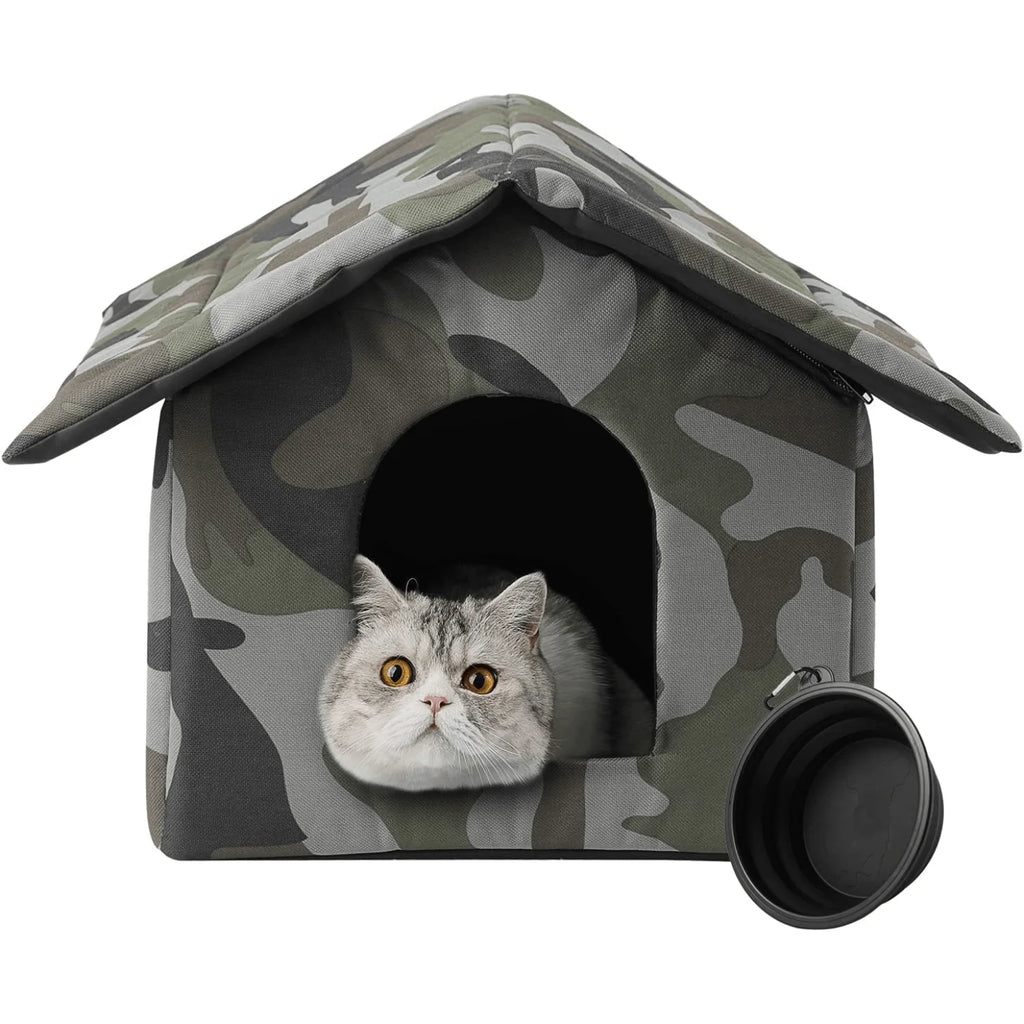 Collapsible Outdoor Cat House Pet Shelter Outdoor Waterproof Cold Windproof Scratch-Resistant Winter Tent Dog Nest Warm House Oasis Select