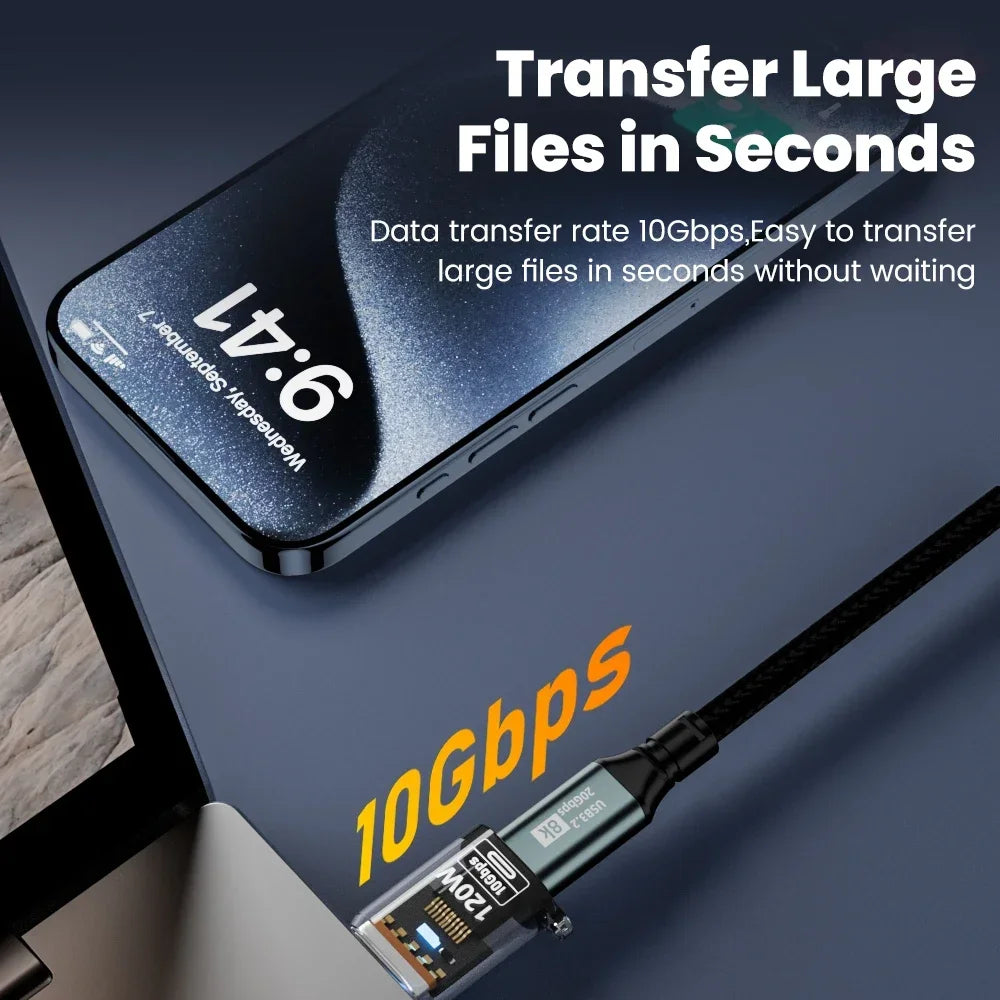 USB-A to Type-C Adapter – 120W Fast Charging & 10Gbps USB-C Adapter Oasis Select