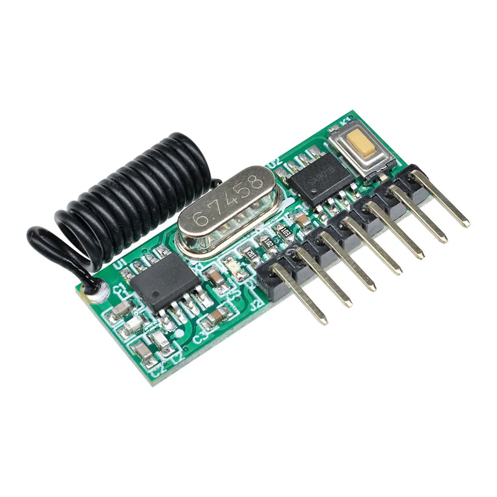 433MHz 4-Channel Universal Decoding Receiver Module DC 3.3–5V Wireless Remote Control Learning Module Oasis Select