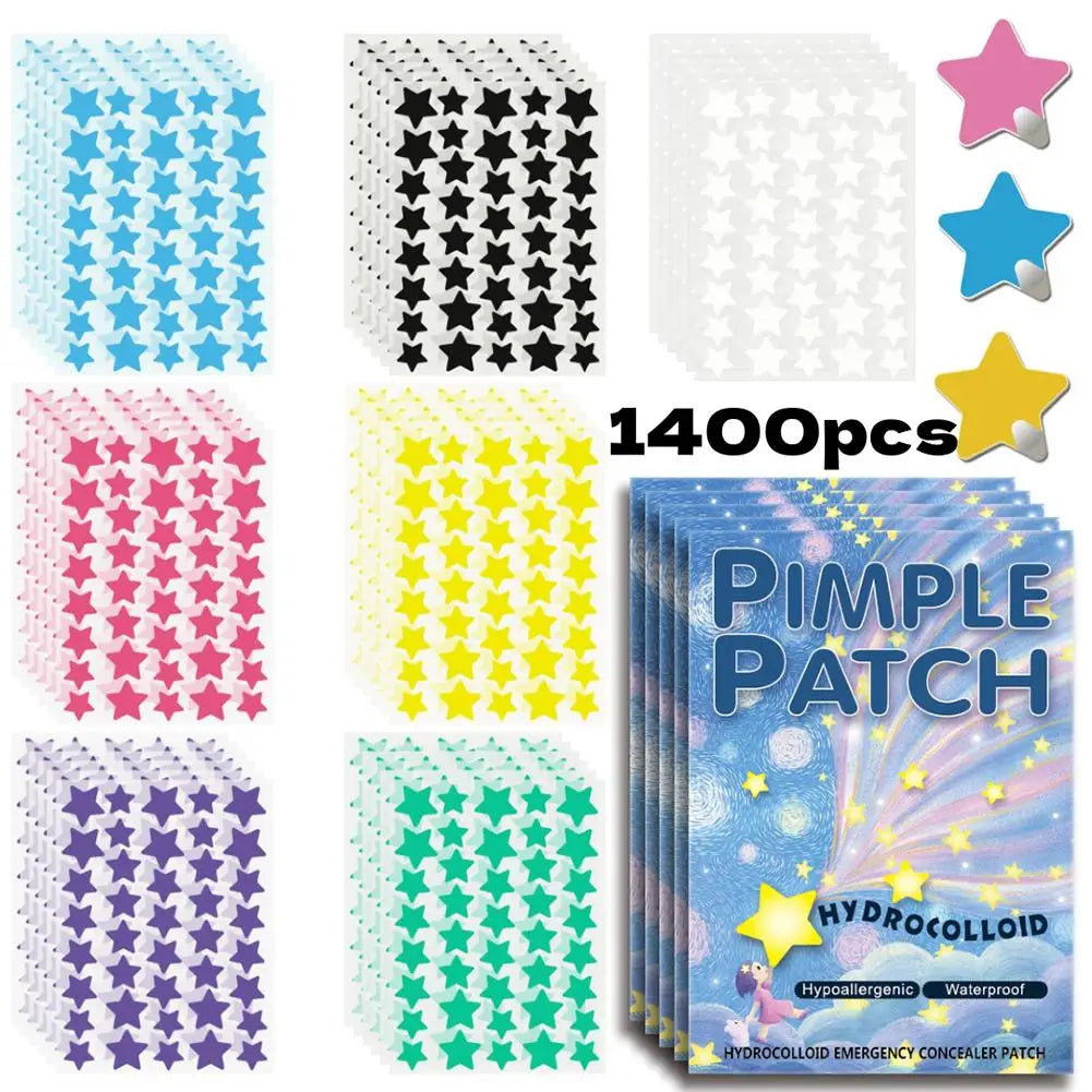 1400pcs Star Hydrocolloid Acne Patches – Invisible & Breathable Hydrocolloid Acne Patch Oasis Select A