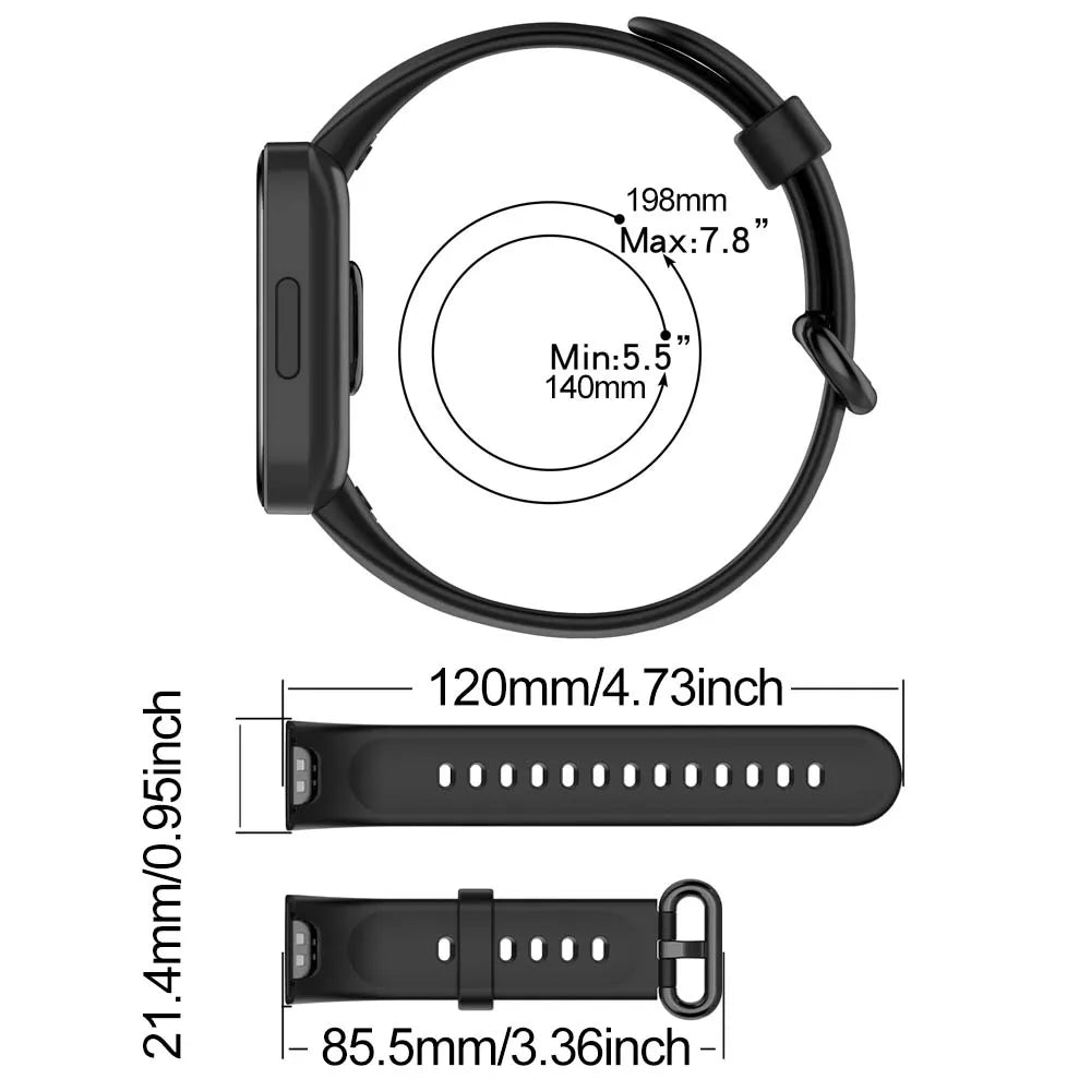 5-Pack Silicone Bands for Xiaomi Redmi Watch 2 Lite – Mixed Colors Smartwatch Band Set Oasis Select