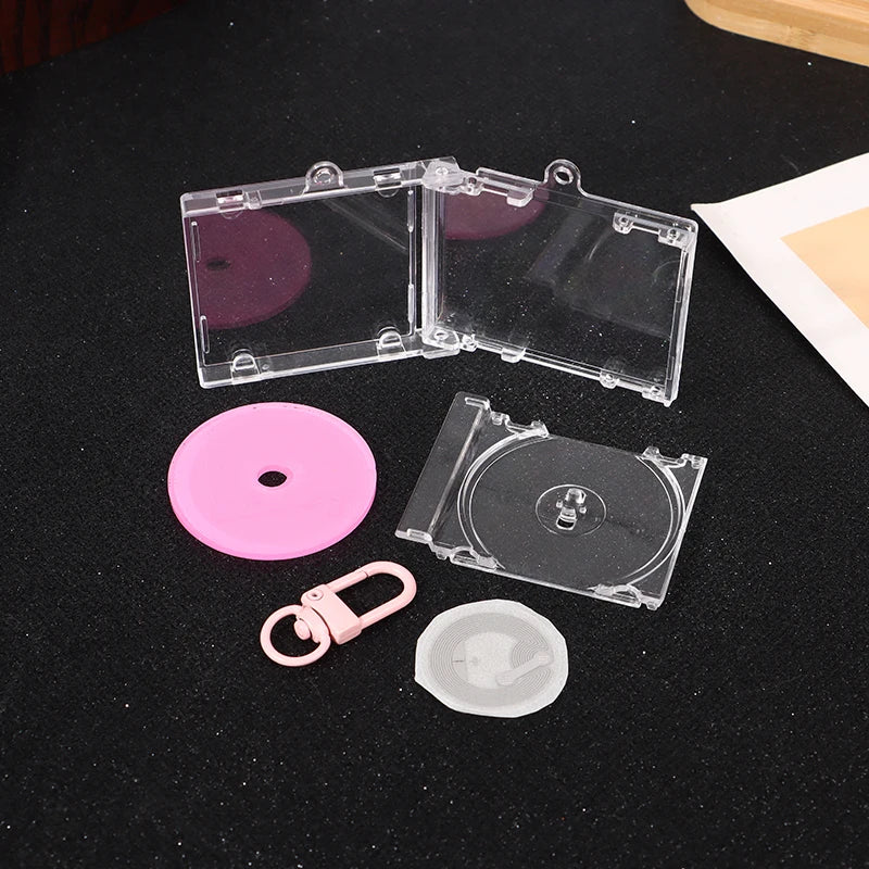 DIY Mini CD Case Keychain Pendant | Blank Album Cover Charm DIY Keychain Charm Oasis Select A5