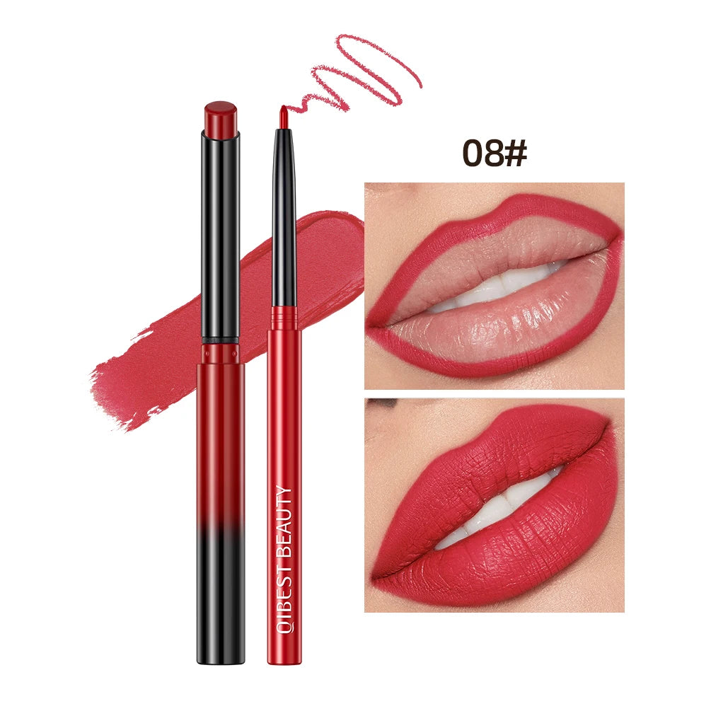 QiBest Matte Nude Lipstick & Lip Liner Set – Waterproof 2-Pc