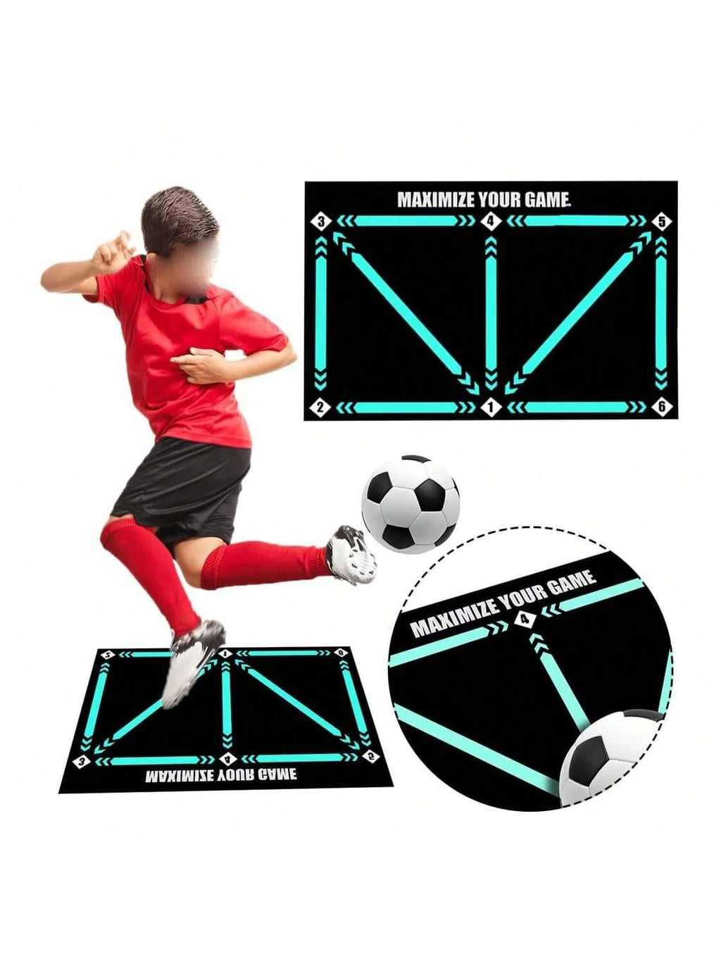 Soccer ball control training mat | Stable and silent rubber base | Digital Guidance Design | Improve ball sense, daily training Oasis Select