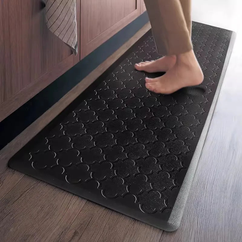 New Anti-Fatigue Standing Mat, Kitchen Mat with PVC Waterproofing, Non-Slip Kitchen Rug for Standing Desk, Kitchen, Office Oasis Select Black 44x120cm