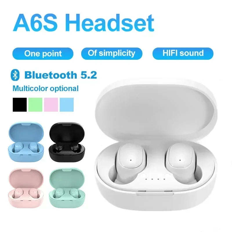 New A6S TWS Wireless Bluetooth Headphones Sports Earbuds Fone Bluetooth Headphones with Microphone Oasis Select