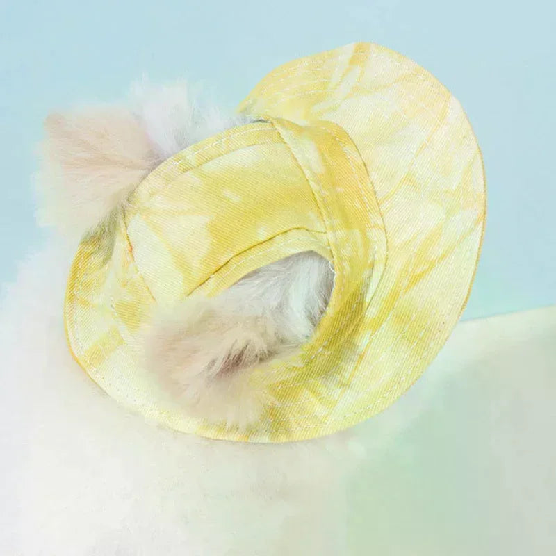 Cat Hat Dog Sun Hat Ear-Exposing Head Cover Pet Fisherman Hat Head Accessory Oasis Select