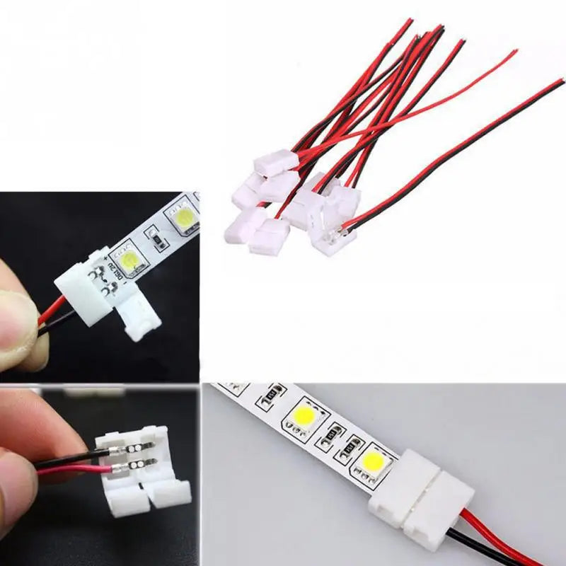 5PCS 10PCS 2Pin 4Pin 8mm 10mm LED Strips Lights Connector Splice Clip For 2835 3528 5050 5630 LED Strip Lamps Bar Connector Oasis Select