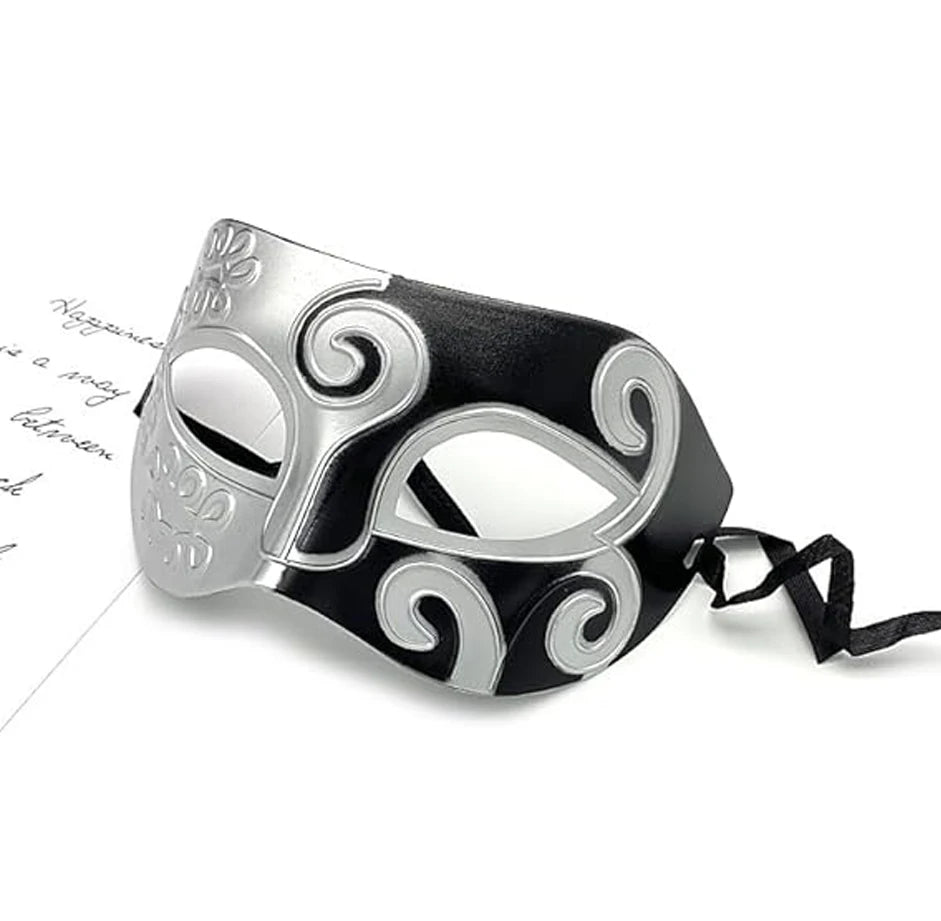 Venetian Half-Face Masquerade Mask | Vintage Sequined Costume