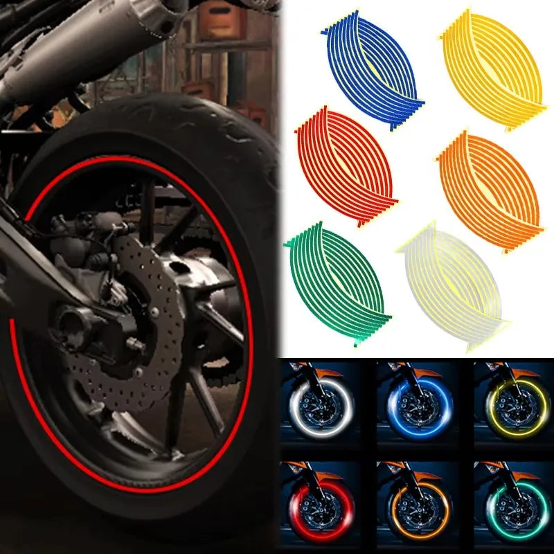 1-6set Wheel Sticker Reflective Rim Stripe Tape Bike Motorcycle Stickers For Honda For Kawasaki Z750 Z800 For YAMAHA MT07 MT09 Oasis Select