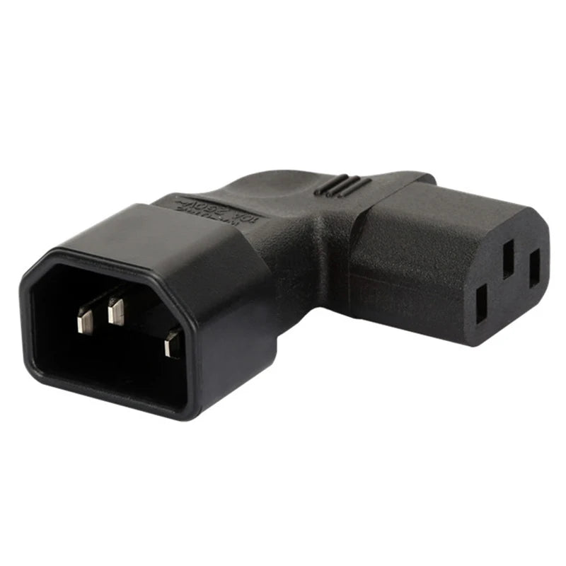 3pin Male To Female Extend 90 Degree Down Up Angle AC Converter IEC 320 C14 To C13 Left Right Angle AC Adapter IEC 320 Oasis Select Right