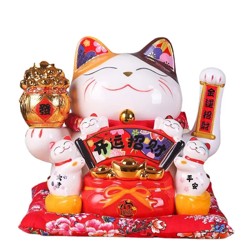 11-inch Lucky Cat Shaking Hand Ornaments Large Electric Cashier Home Store Opening Gift Ceramic Ornaments Oasis Select