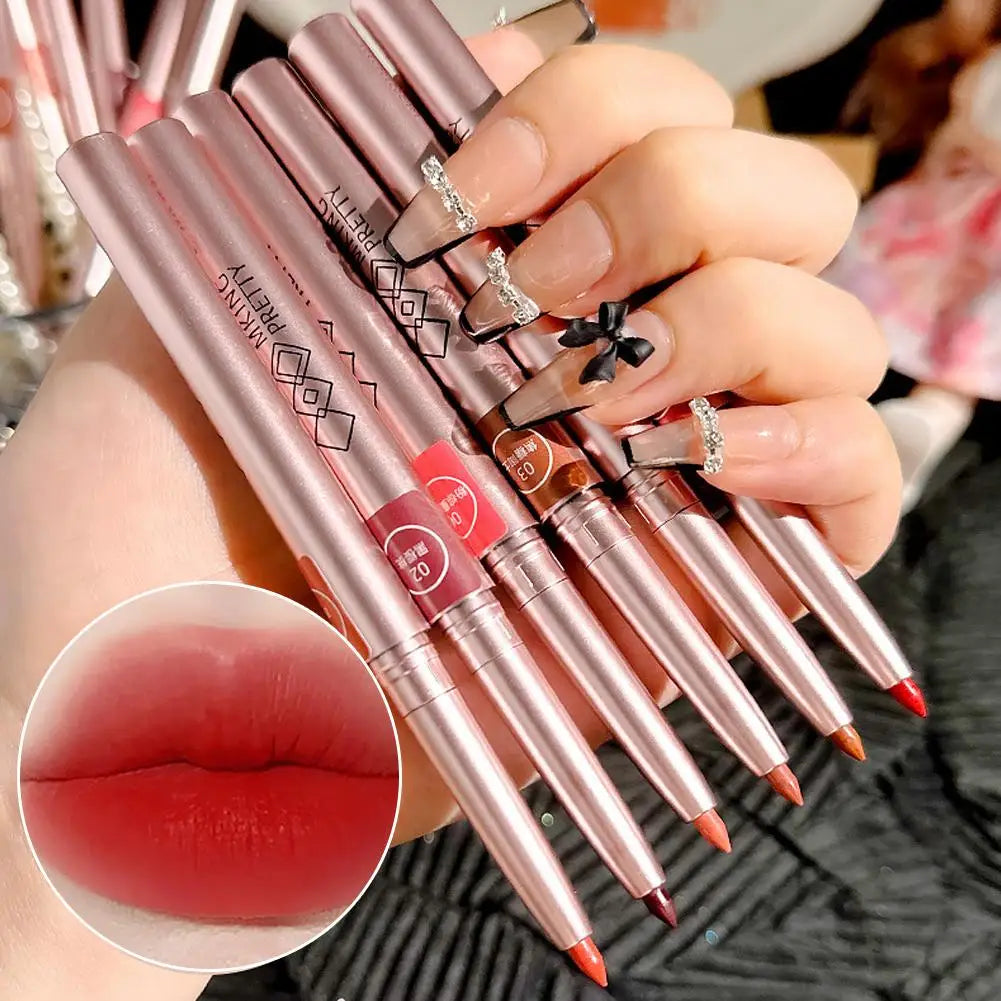 Matte lipliner Long-lasting Automatic Lip Liner Lipstick Lip Pencil Line Pen Beauty Waterproof Moisturizing Oasis Select