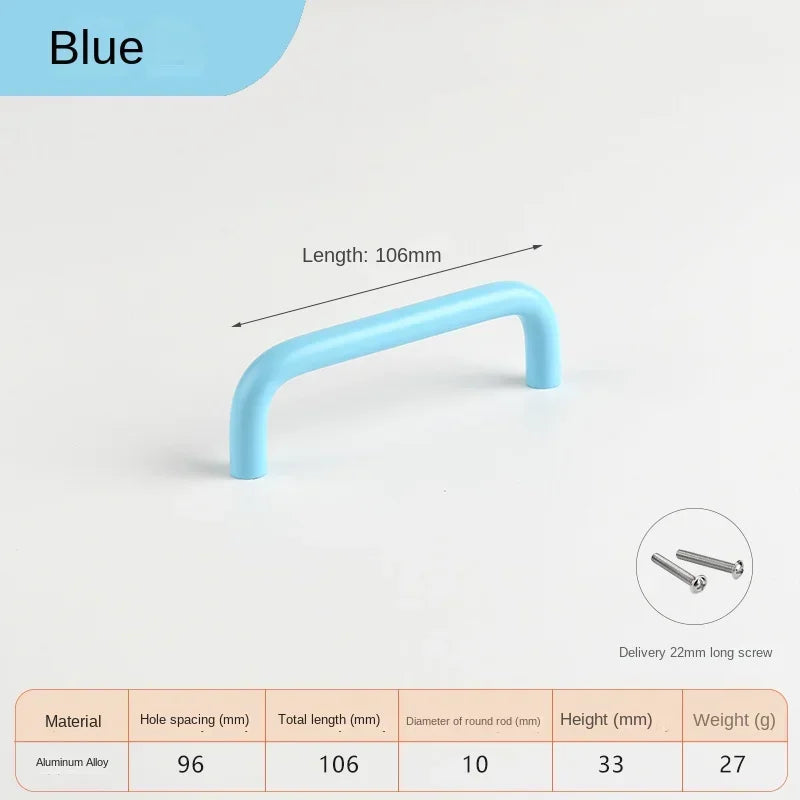 Colorful Kitchen Cabinet Handles 128mm Knobs and Handles for Drawer Cupboard Children's Room Closet Pull Furniture Handle Oasis Select Blue 96mm 1pc