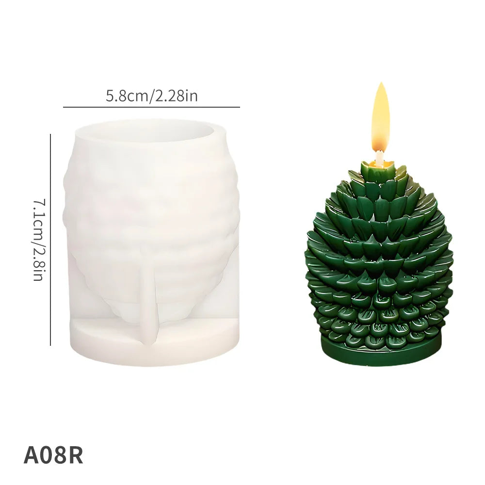 3D Pine Cone Silicone Candle Mold DIY Christmas Pinecone Aromatherapy Plaster Candle Making Mold Acorn Cone Handmade Home Decor Oasis Select Pine Cone 3