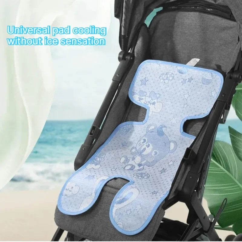 Universal Cartoon Printed Stroller Cooling Pad Mild Cool Surface Summer Heat Resistant Liner For Baby Pushchair Breathable Oasis Select