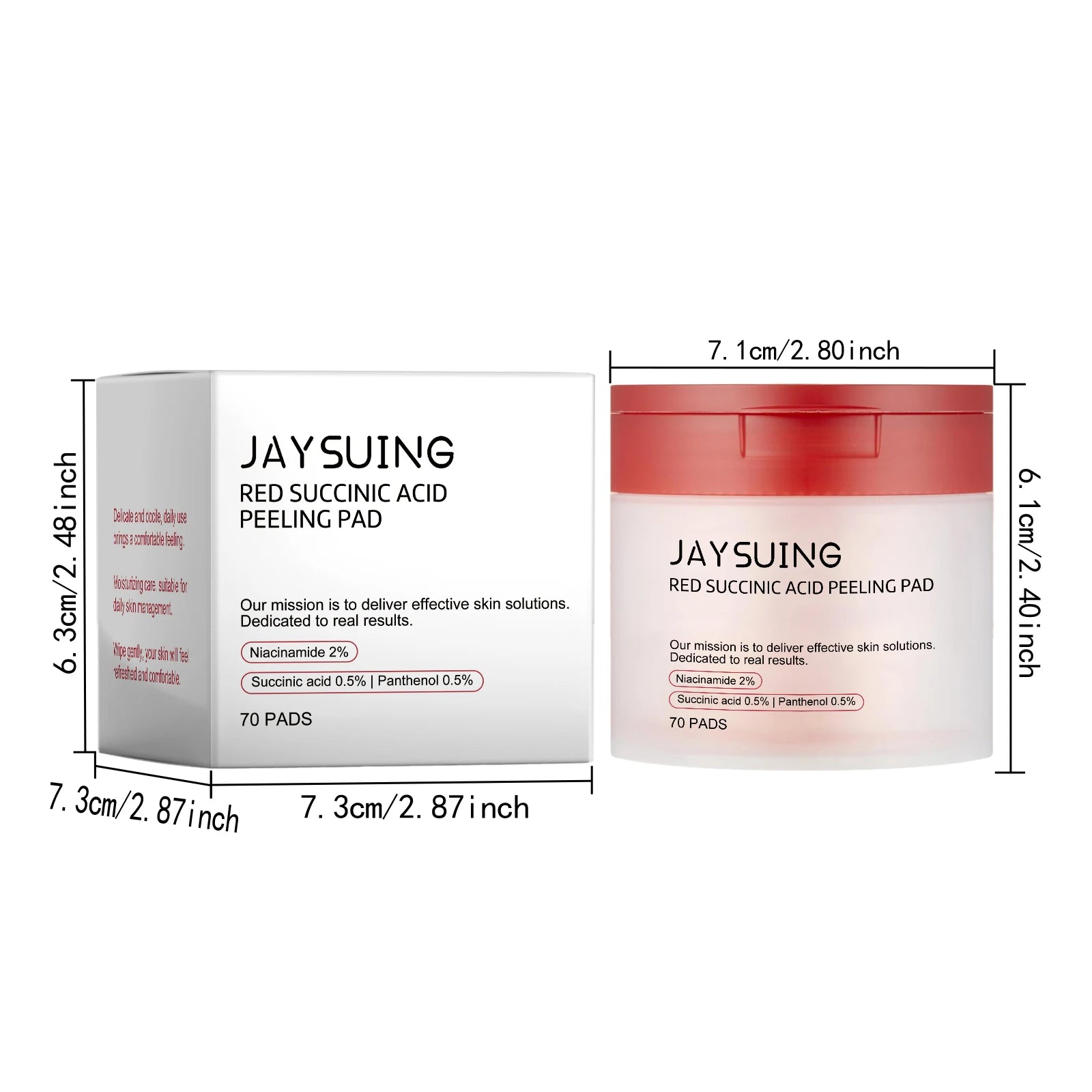 Jaysuing 70pc Succinic Acid Peeling Pads AHA BHA Exfoliant Facial Peeling Pads Oasis Select