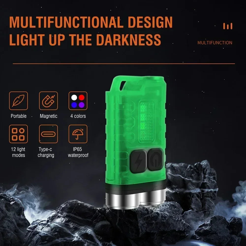 ZHIYU V3 EDC Keychain Flashlight 900 Lumens USB-C Rechargeable