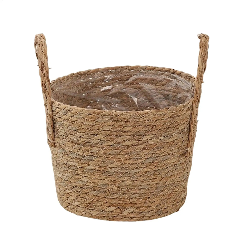 Planter Basket Straw Flowerpot Wicker Planter Basket Flower Pot Rattan Straw Flower Basket For Home Garden Yard Decoration Oasis Select
