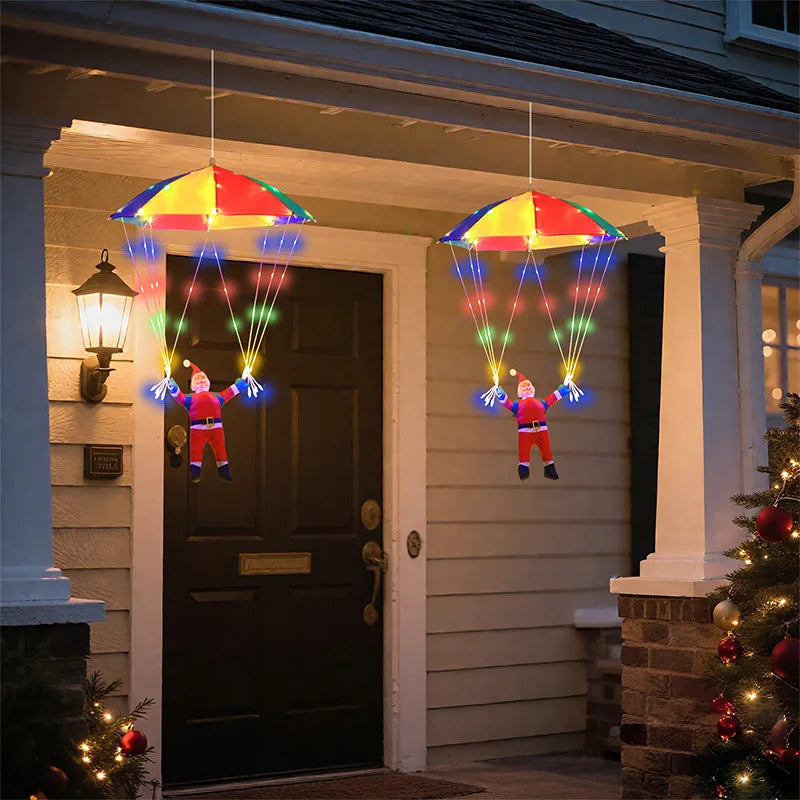 LED Light Christmas Skydiving Old Man Courtyard Gate Christmas Decorative Light Parachute Old Man Light String Oasis Select