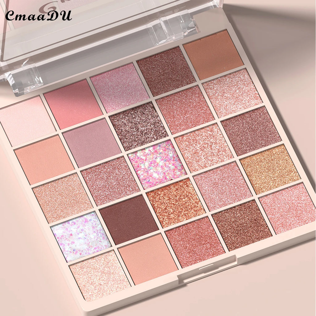 25-Color Eyeshadow Palette | Nude Matte Glitter Earthy Tone Highly Pigmented Waterproof Brown Shimmer | Y2K Valentine's Day Gift Oasis Select