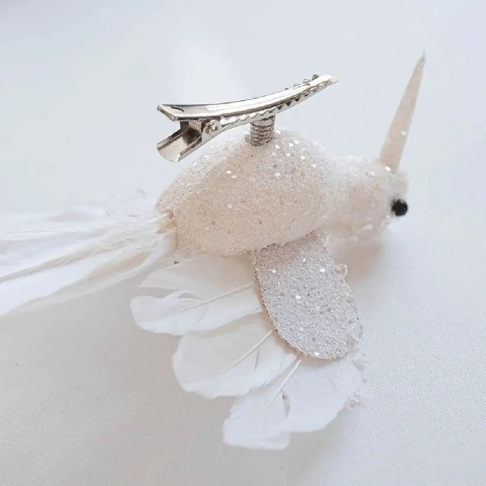 Glitter Feather Bird Christmas Ornaments – Set of 2
