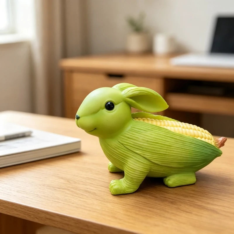 Creative Resin Animal Figurine Corn Rabbit Landscape Statue Art Craft Ornament for Home Garden Yard Outdoor Decor Oasis Select